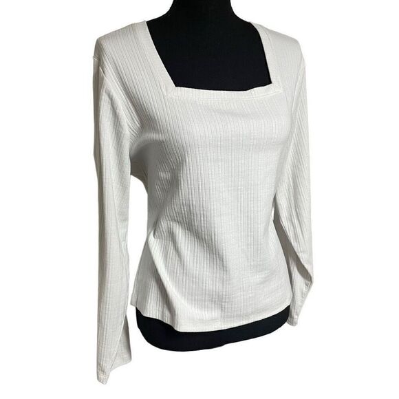 Old Navy White Square Neck Long Sleeve Top - Picture 1 of 6